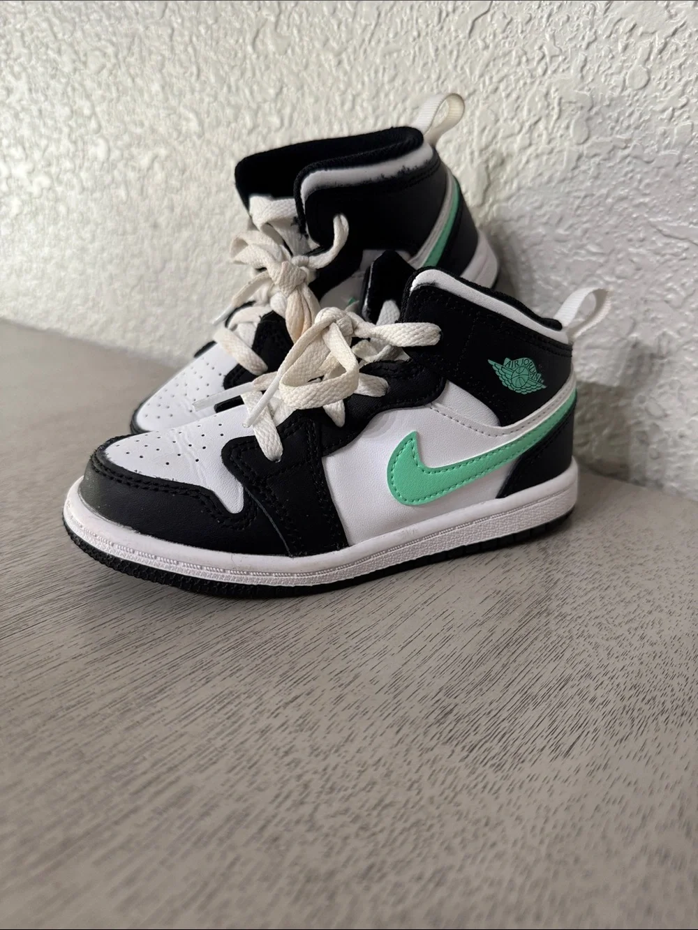 Nike Jordan Kids' Black, White & Mint High-Top Sneakers